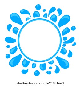 water drop splash blob and circle space for banner, splash of water for element banner, water drop splatter simple for songkran festival copy space, splash water drop symbol for graphic banner design