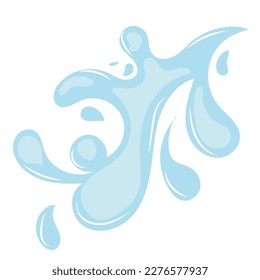 Water drop splash icon. Icon of flowing drop, wave, splash, splash of nature isolated on white background. Dripping liquid. Water spill. A drop of rain and a drop of sweat.