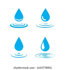 water drop splash icon set on white background