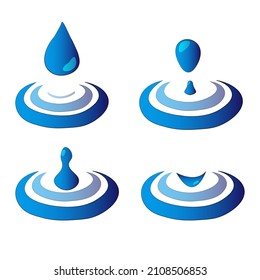 soltar agua, icono de salpicadura, conjunto de signos