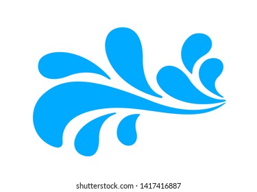 water drop splash isolated on white background, splash of water for element logo and icon, water drop splatter simple image for banner songkran festival, splash water drop symbol for graphic ad design