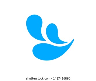 water drop splash isolated on white background, splash of water for element logo and icon, water drop splatter simple image for banner songkran festival, splash water drop symbol for graphic ad design