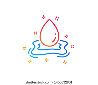 Water drop splash line icon. Clean aqua sign. Liquid symbol. Gradient design elements. Linear water splash icon. Random shapes. Vector