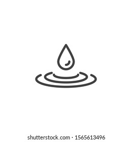 Water drop splash line icon. linear style sign for mobile concept and web design. Rain drop outline vector icon. Aqua symbol, logo illustration. Vector graphics