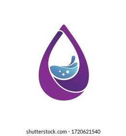 Water drop and splash liquid logo design