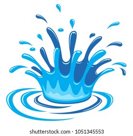 water drop and splash on white background