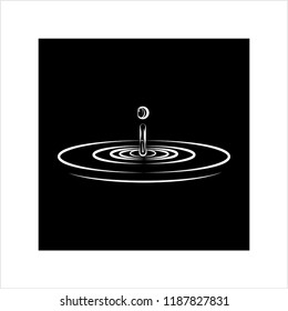 Water Drop Splash And Ripple Vector Art Illustration