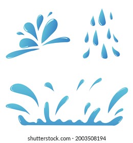 Water drop and splash symbols vector isolated on white background , Illustration Vector EPS 10