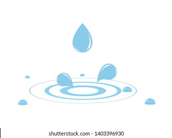 Water drop with water splash. Vector 