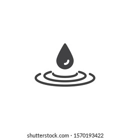 Water drop splash vector icon. filled flat sign for mobile concept and web design. Rain drop glyph icon. Aqua symbol, logo illustration. Vector graphics