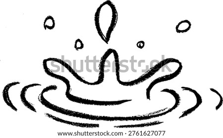 Water Drop Splatter Crayon Chalk Drawing Doodle Vector