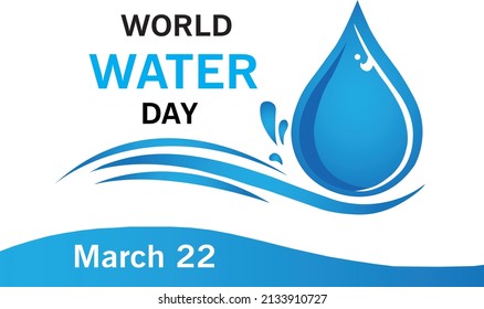 Water Drop and Spread Vector For World Water Day - March 22