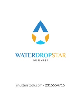 Water Drop Star Icon Logo Design Template