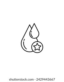 gota de agua con icono de estrella, vector de mejor línea icono.