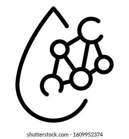 Water drop structure icon. Outline water drop structure vector icon for web design isolated on white background