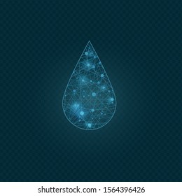 Water drop with structure. Illustration on transparent banckground.