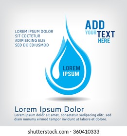 Water Drop symbol, emblem design, Abstract vector logo. Abstract circle water logotype