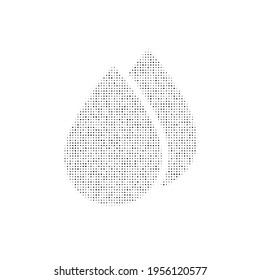 The water drop symbol filled with black dots. Pointillism style. Vector illustration on white background