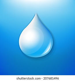 Símbolo de caída de agua, con malla degradada, ilustración vectorial