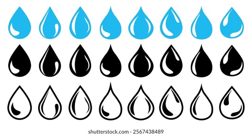 Water drop symbol ,Drop icon set. Vector