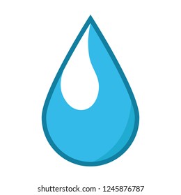 Water drop symbol illustration, blue water drop icon