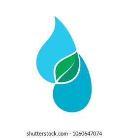 water drop symbol and leaf icon. logo. vector eps10.
