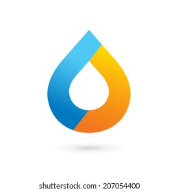 Water drop symbol logo design template icon. May be used in ecological, medical, chemical, food and oil design.
