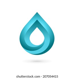 Water drop symbol logo design template icon. May be used in ecological, medical, chemical, food and oil design.