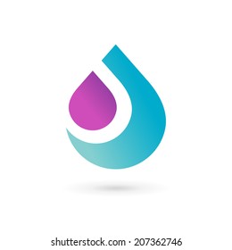 Water drop symbol logo design template icon. May be used in ecological, medical, chemical, food and oil design.