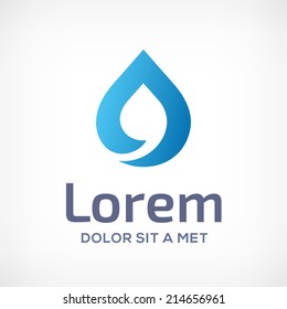 Water drop symbol logo design template icon. May be used in ecological, medical, chemical, food and oil design.