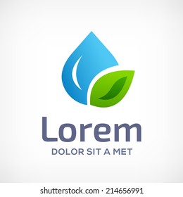 Water drop symbol logo design template icon. May be used in ecological, medical, chemical, food and oil design.