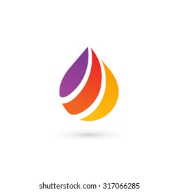 Water drop symbol logo design template icon. May be used in ecological, medical, chemical, food and oil design. 