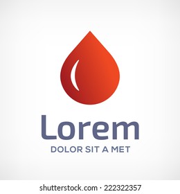Water drop symbol logo icon. May be used in ecological, medical, chemical, food and oil design. 