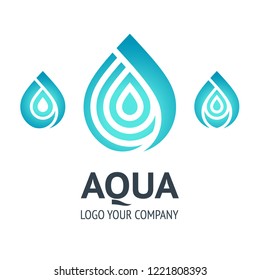 Water drop symbol, logo template icon for your design.