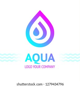 Water drop symbol, logo template icon for your design, vector illustration