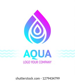 Water drop symbol, logo template icon for your design, vector illustration