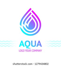 Water drop symbol, logo template icon for your design, vector illustration