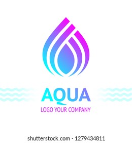 Water drop symbol, logo template icon for your design, vector illustration