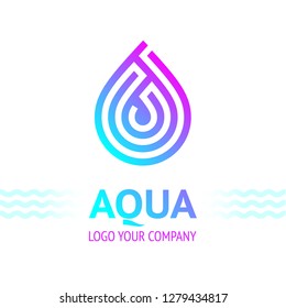 Water drop symbol, logo template icon for your design, vector illustration