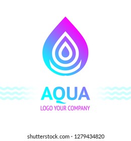 Water drop symbol, logo template icon for your design, vector illustration