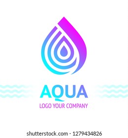 Water drop symbol, logo template icon for your design, vector illustration