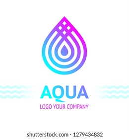 Water drop symbol, logo template icon for your design, vector illustration