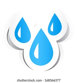 Water Drop Symbol with Paper Design.