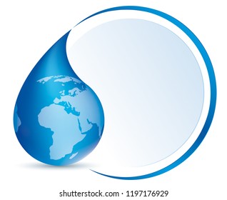 Water drop symbol purified water