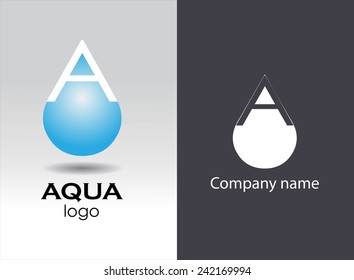 Water drop symbol.Aqua logo.Abstract  logo design template.