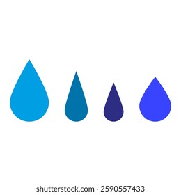 Water drop symbols. Blue gradient elements. Liquid shape concept. Abstract vector form.