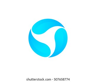 Water Drop Sync Logo Design Template Element