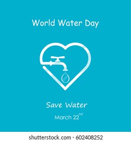 Water Drop And Water Tap Icon With Heart Shape Vector Logo Design Template.Vector Illustration