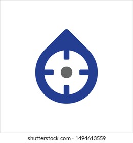 Water drop and target Logo. Accurate Symbol. Icon Vector Eps 10.