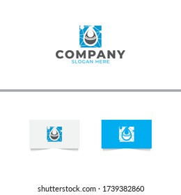 Plantilla de vectores de diseño de logotipo técnico de Water Drop
